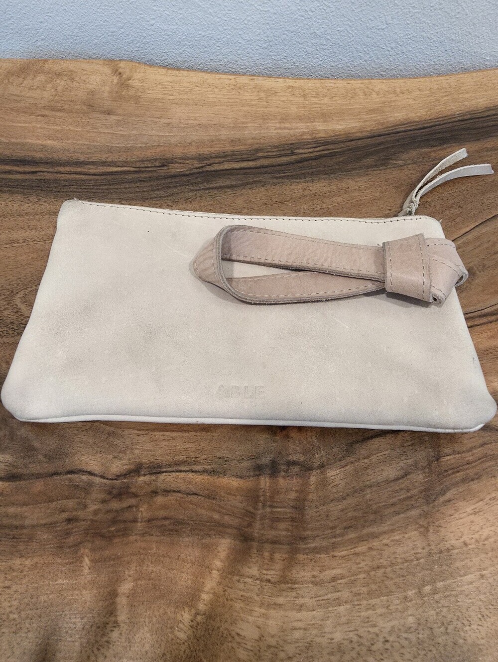 Able Rachel Sand Leather Wristlet